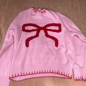 Pink bow sweater